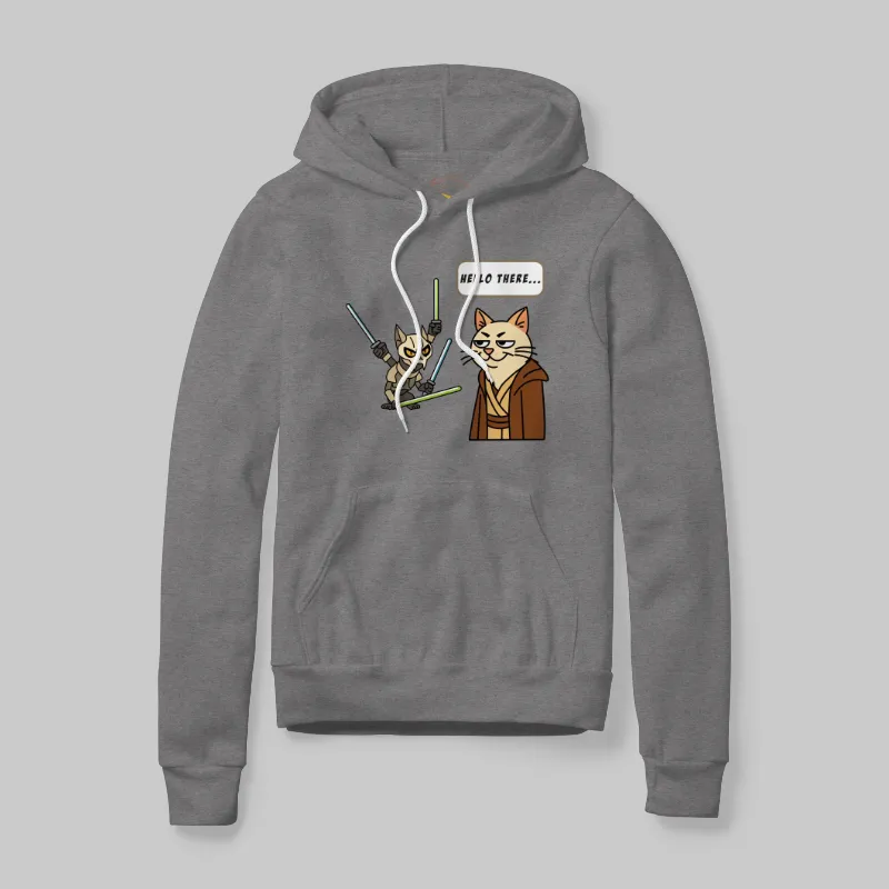 Heather Grey Hoodie with Hello There graphic