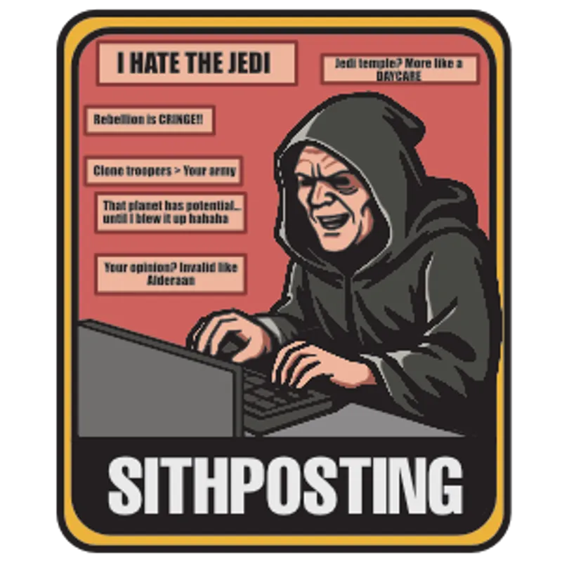Sithposting back graphic detail.