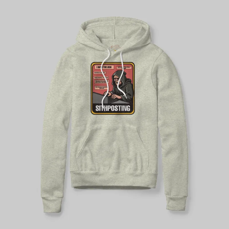 Oatmeal Heather Hoodie with Sithposting graphic