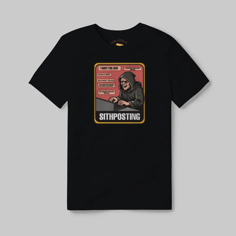 Black T-shirt with Sithposting graphic