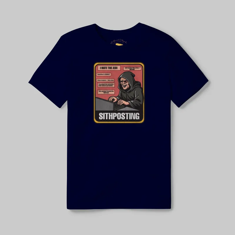Navy T-shirt with Sithposting graphic