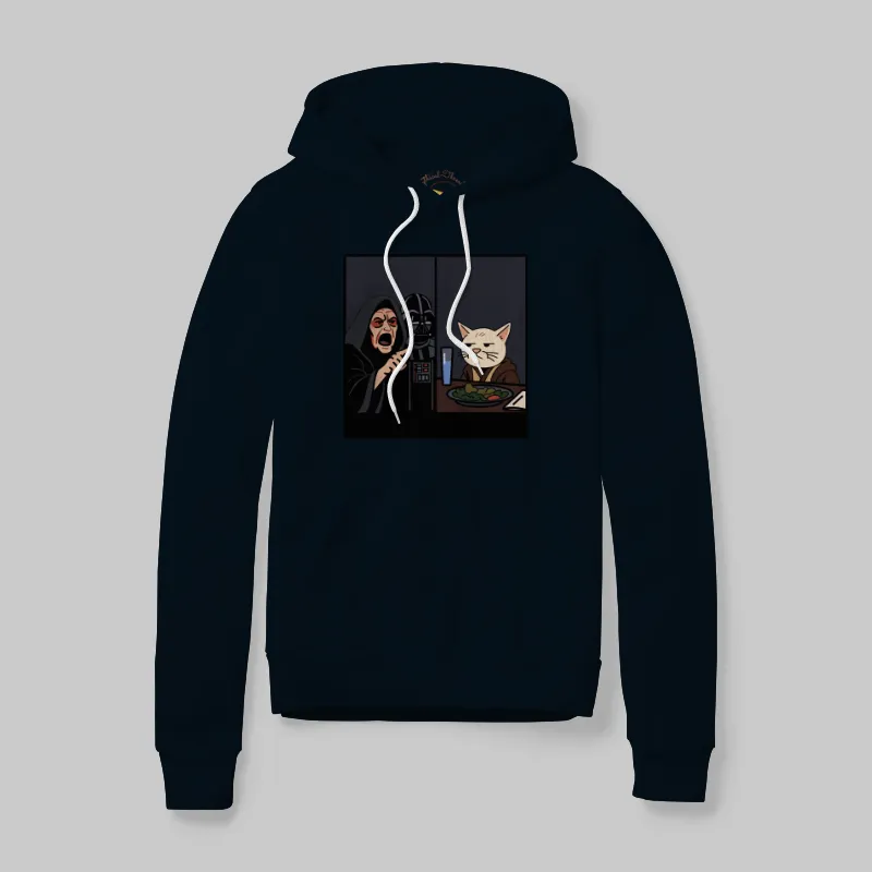 Black Hoodie with Smudge Meme graphic