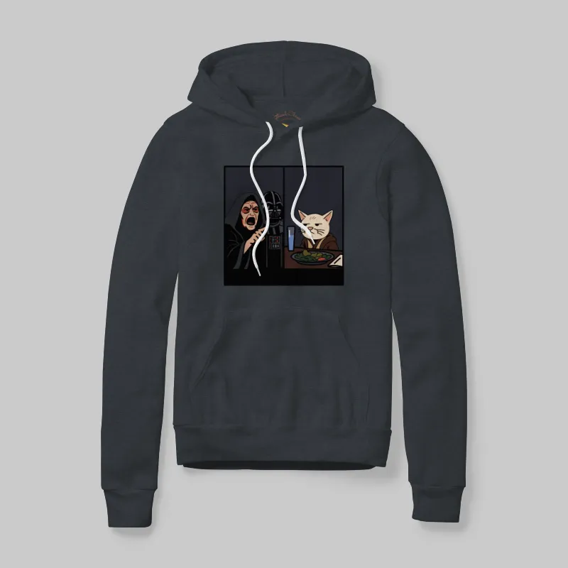 Charcoal Heather Hoodie with Smudge Meme graphic