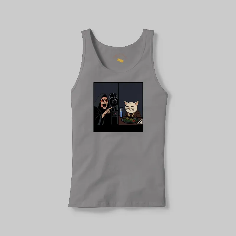 Grey Smudge Meme Tank on the front.