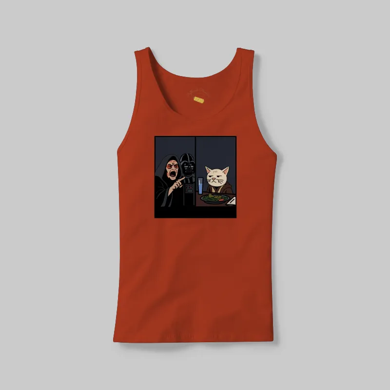 Red Smudge Meme Tank on the front.