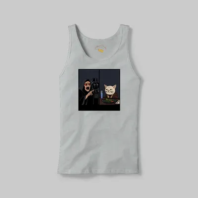 White Fleck Smudge Meme Tank on the front.