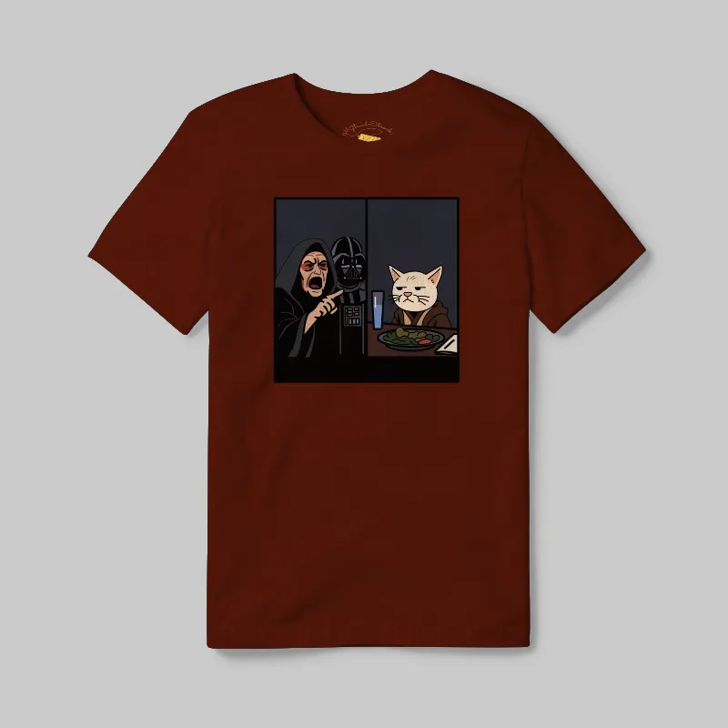 Maroon T-shirt with Jedi Smudge graphic