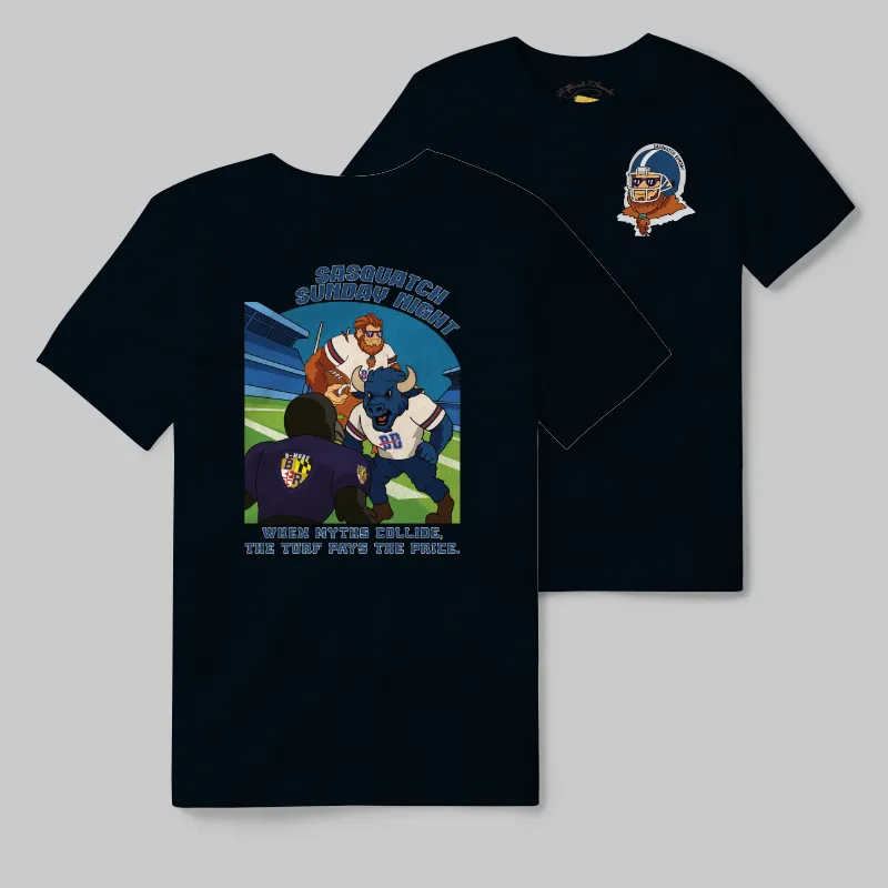 Black Heather T-shirt with Buffalo Bills graphic