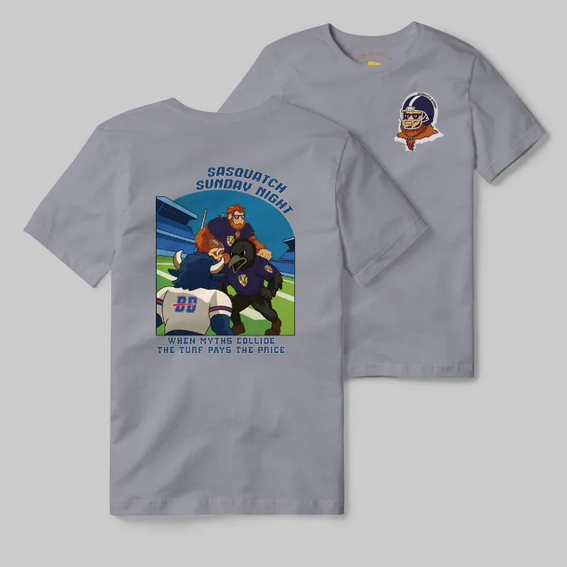 Grey T-shirt with Baltimore Ravens graphic