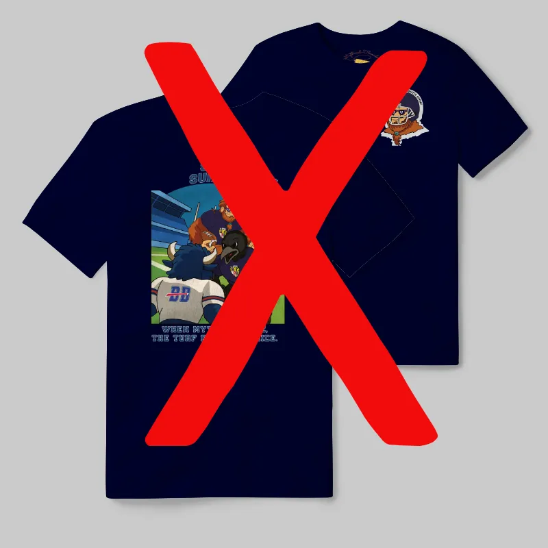 Navy T-shirt with Baltimore Ravens graphic