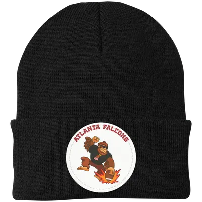 Atlanta Falcons black and red knit beanie Sasquatch Sunday graphic