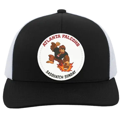 Atlanta Falcons black and white trucker snap-back Sasquatch Sunday graphic vegan patch