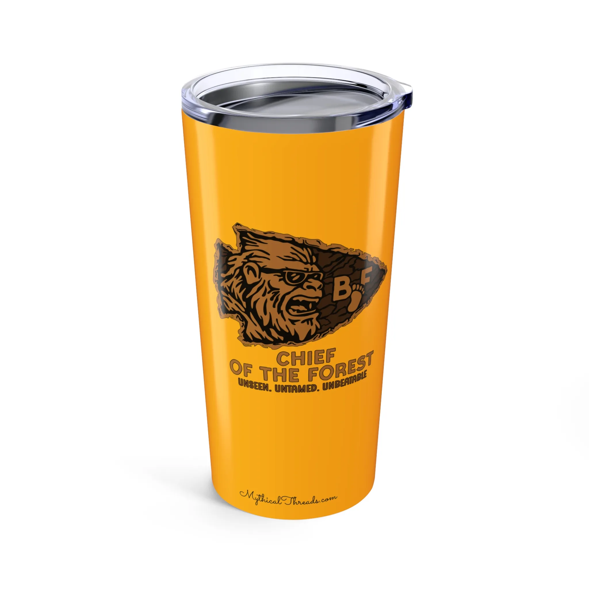 KC Chiefs Arrowhead gold 20oz tumbler front
