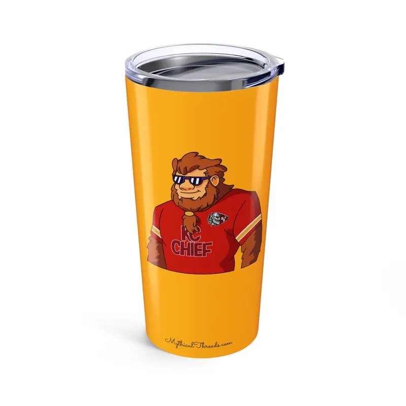 KC Chiefs gold 20oz tumbler front