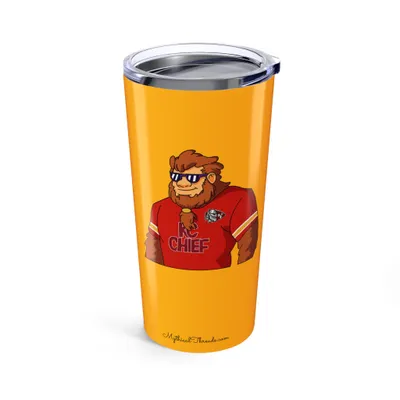 KC Chiefs gold 20oz tumbler front