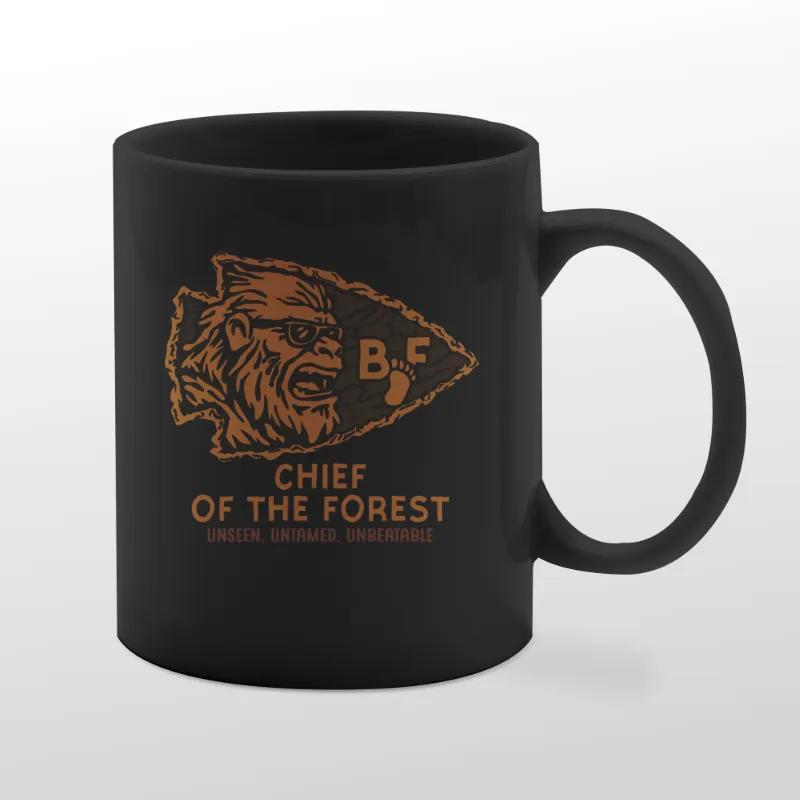 Black mug with Chiefs Arrowhead graphic