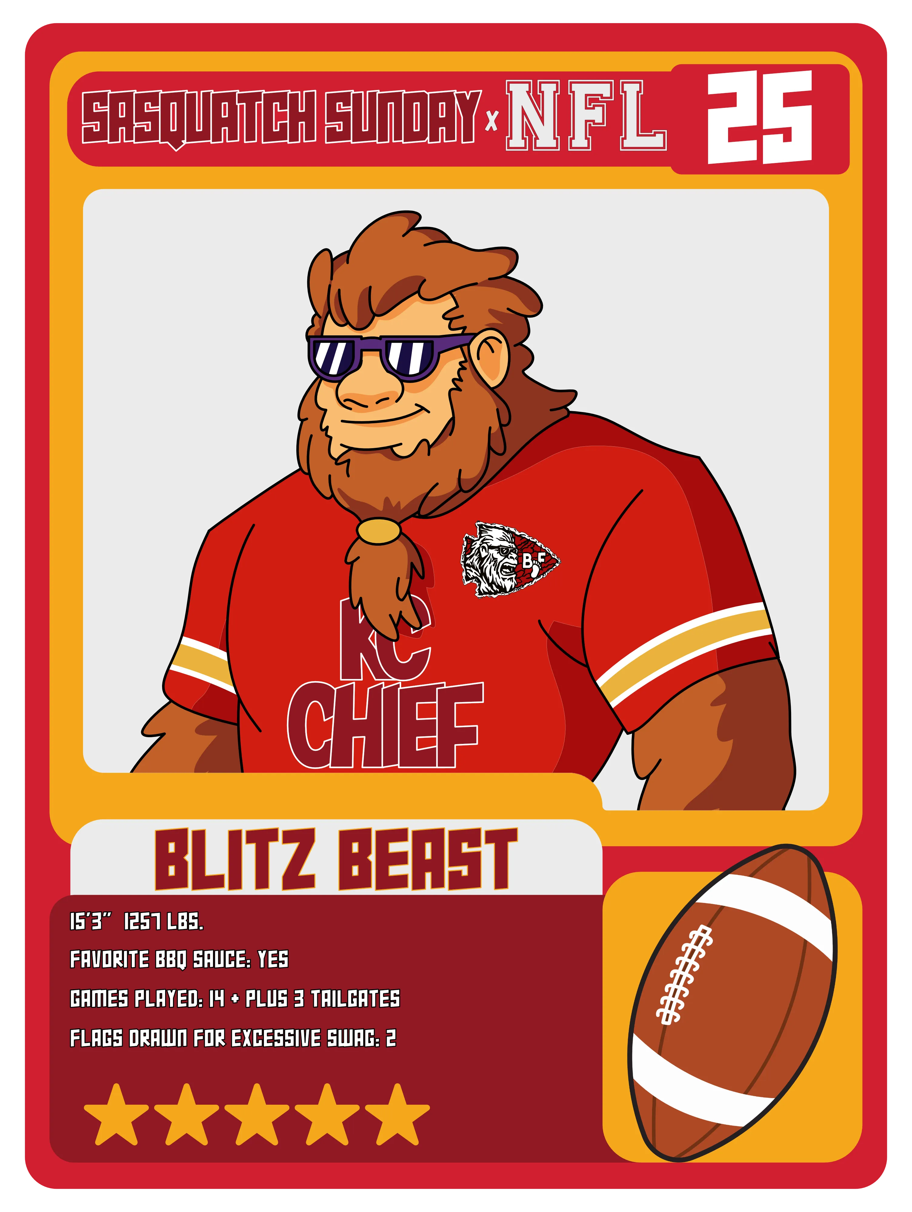 Chiefs back graphic detail.