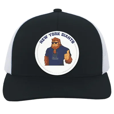 New York Giants red and white trucker snap-back Sasquatch Sunday graphic vegan patch