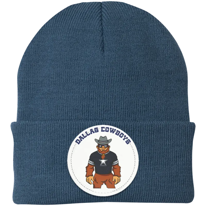 Dallas Cowboys blue knit beanie Sasquatch Sunday graphic