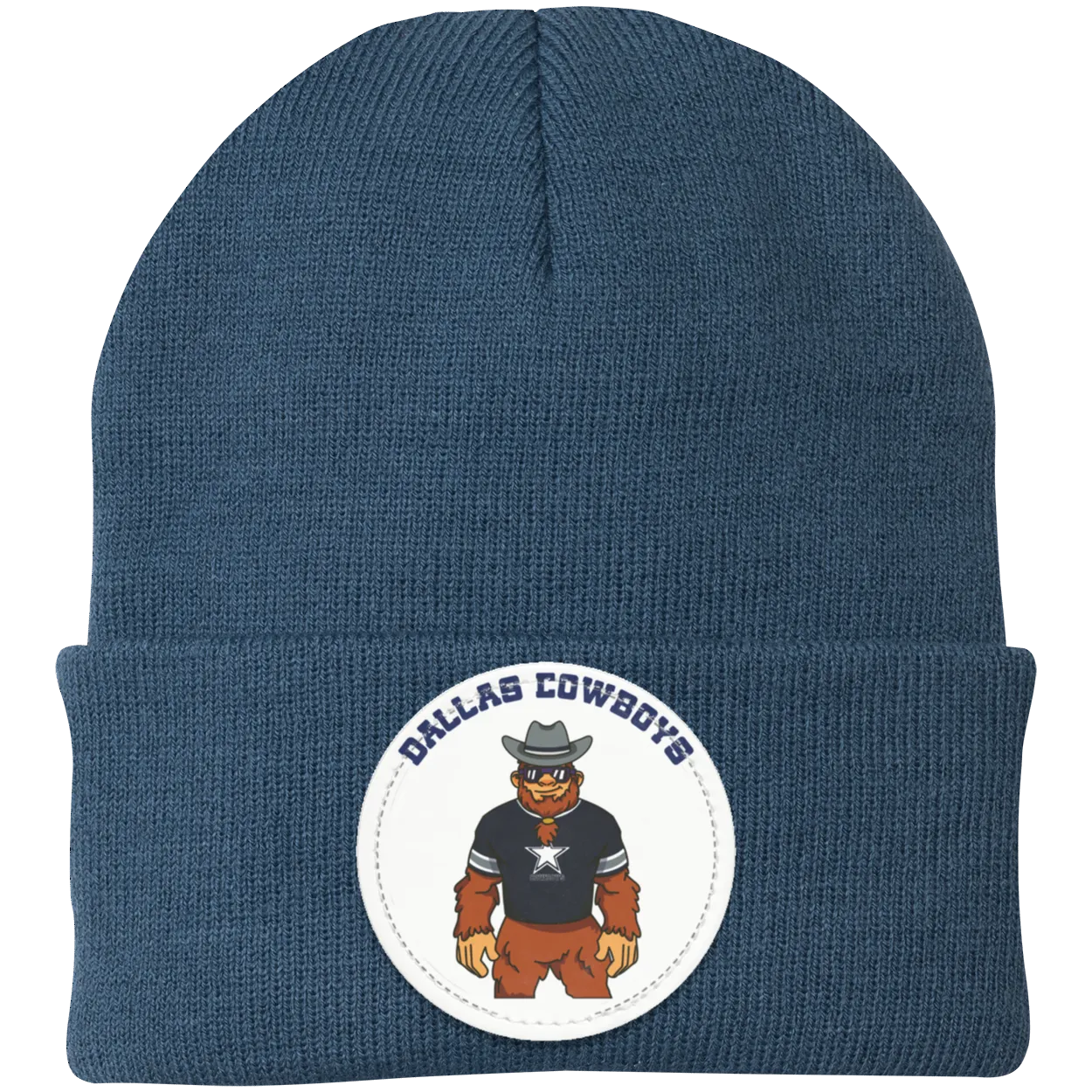 Dallas Cowboys blue knit beanie Sasquatch Sunday graphic