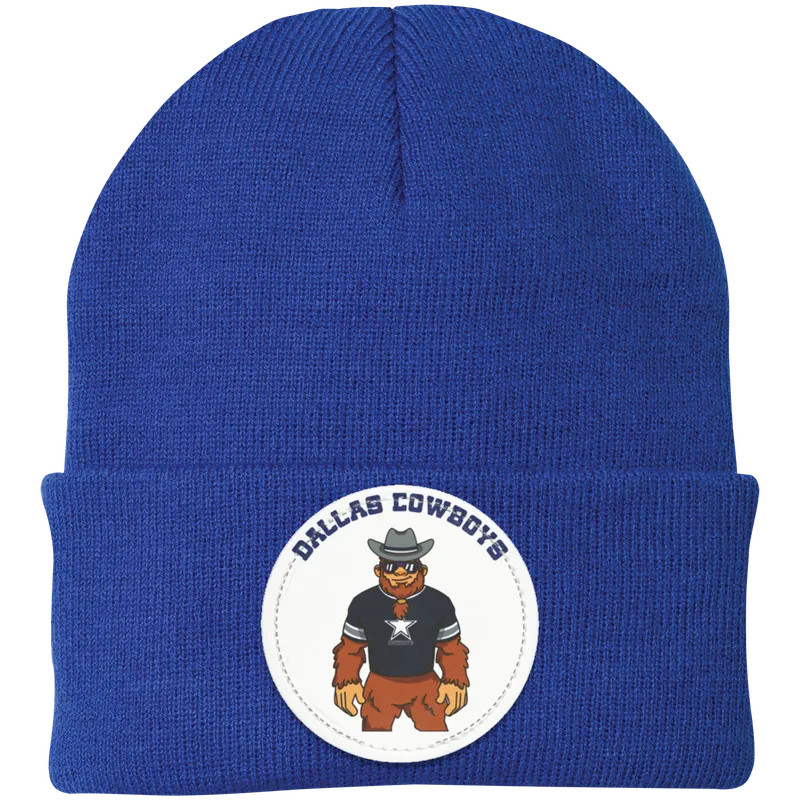 Dallas Cowboys royal blue knit beanie Sasquatch Sunday graphic