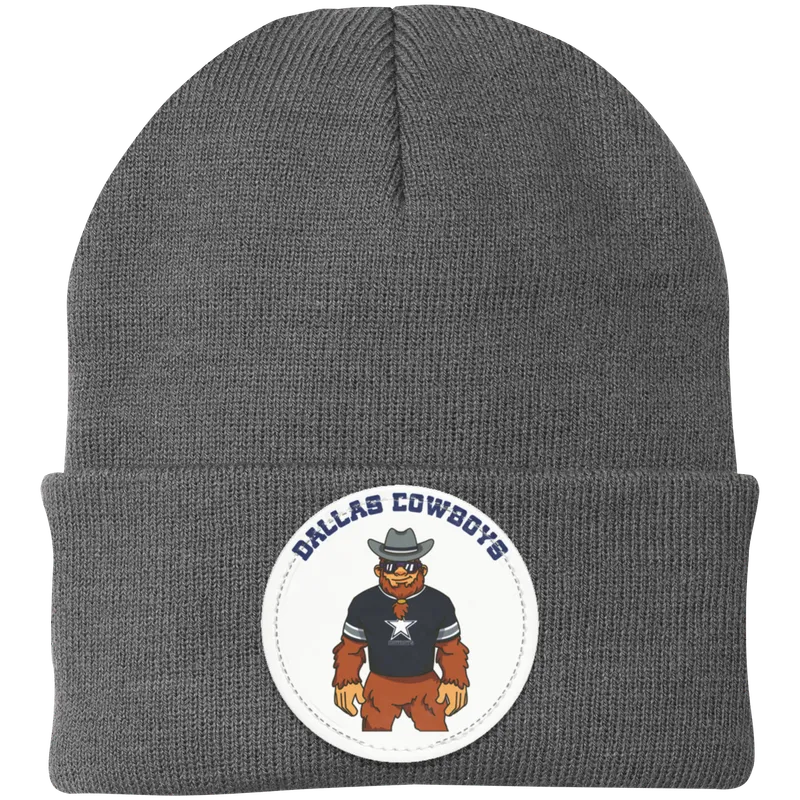 Dallas Cowboys silver knit beanie Sasquatch Sunday graphic
