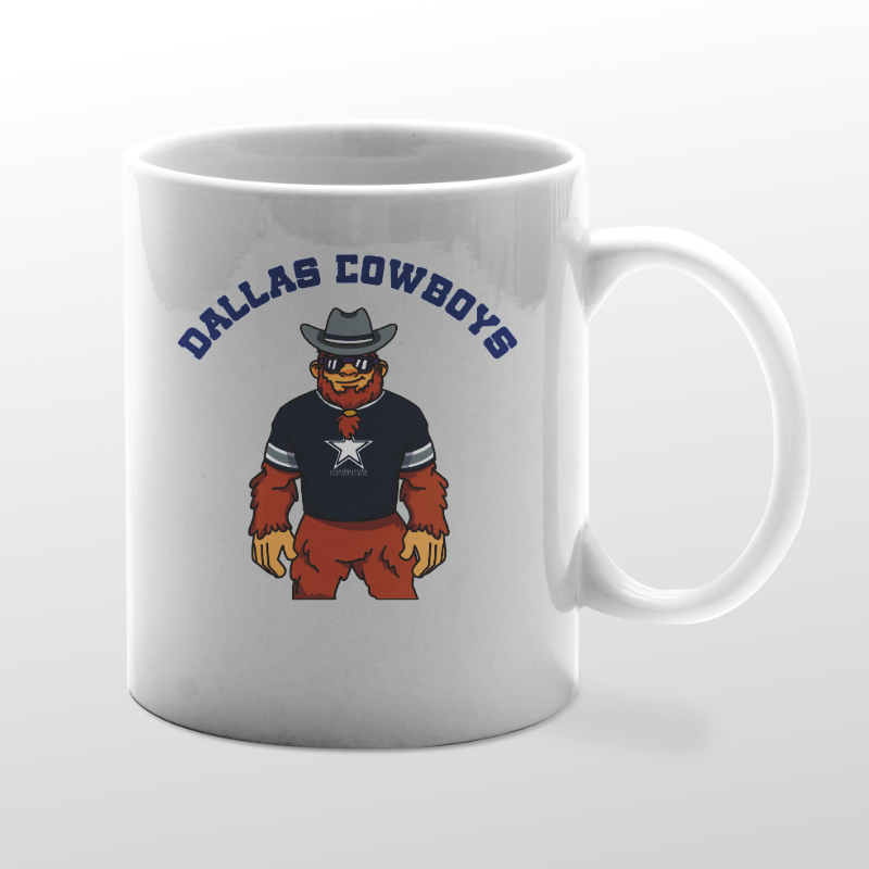 White mug with Giants Bigfoot graphic