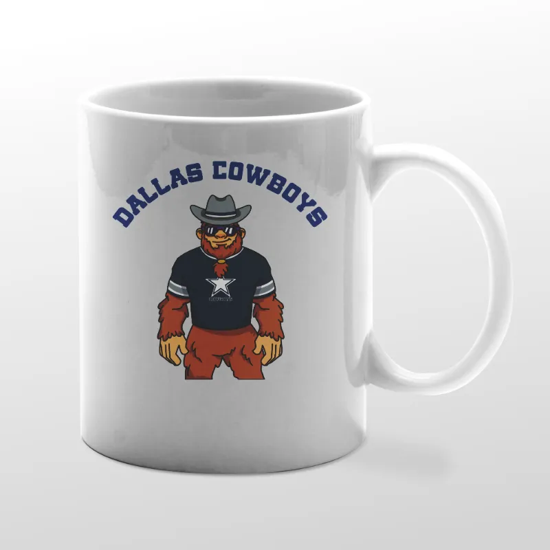White mug with Giants Bigfoot graphic
