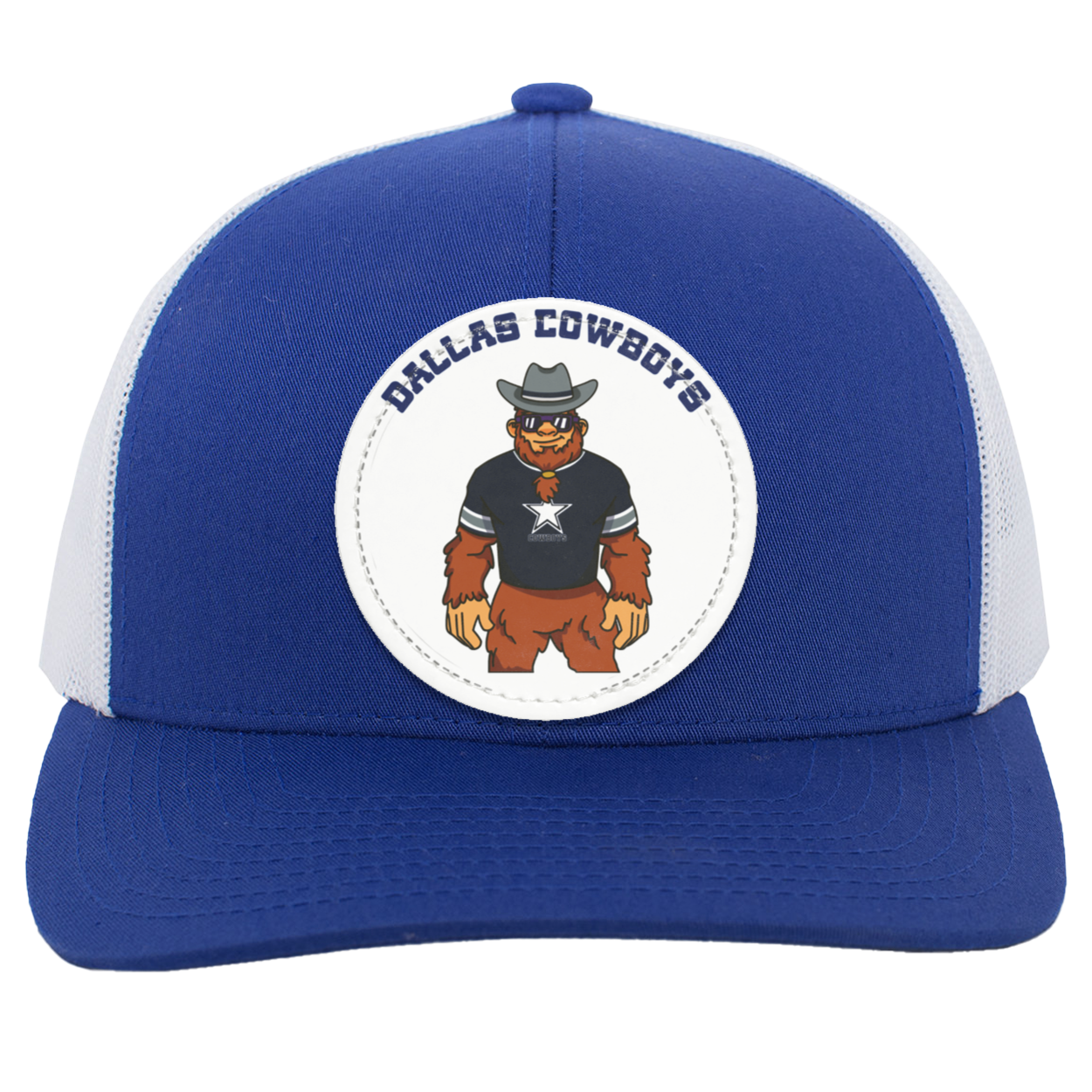 Dallas Cowboys blue trucker snap-back Sasquatch Sunday graphic vegan patch