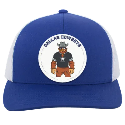Dallas Cowboys blue trucker snap-back Sasquatch Sunday graphic vegan patch