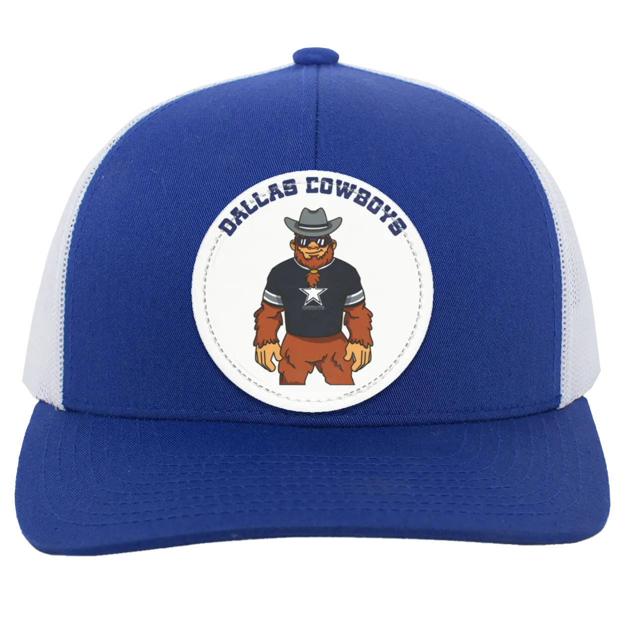Dallas Cowboys blue trucker snap-back Sasquatch Sunday graphic vegan patch