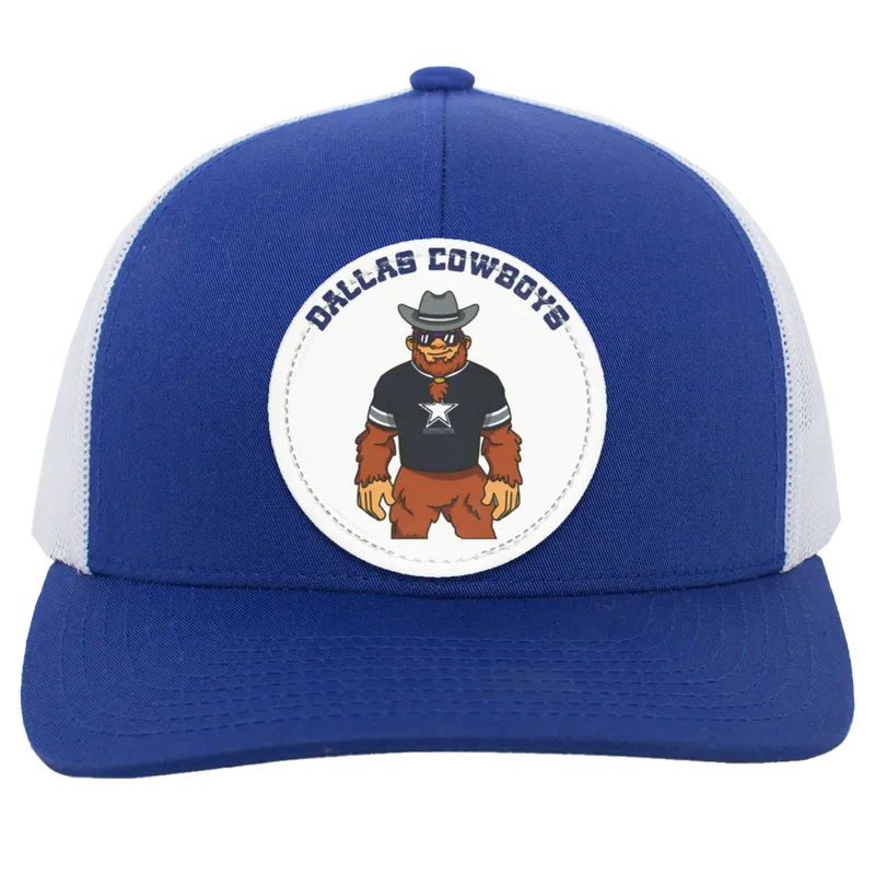 Dallas Cowboys blue trucker snap-back Sasquatch Sunday graphic vegan patch
