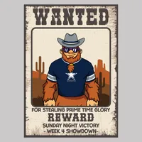 Bigfoot wearing Dallas Cowboys gear