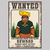 Bigfoot wearing Green Bay Packers gear