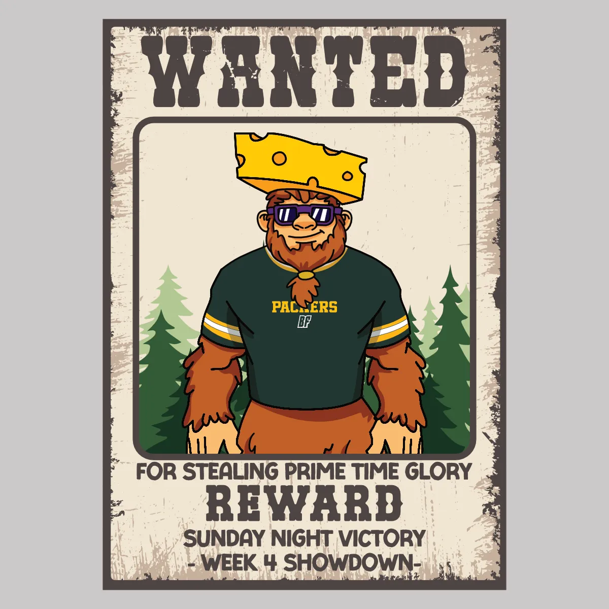 Packers back graphic detail.