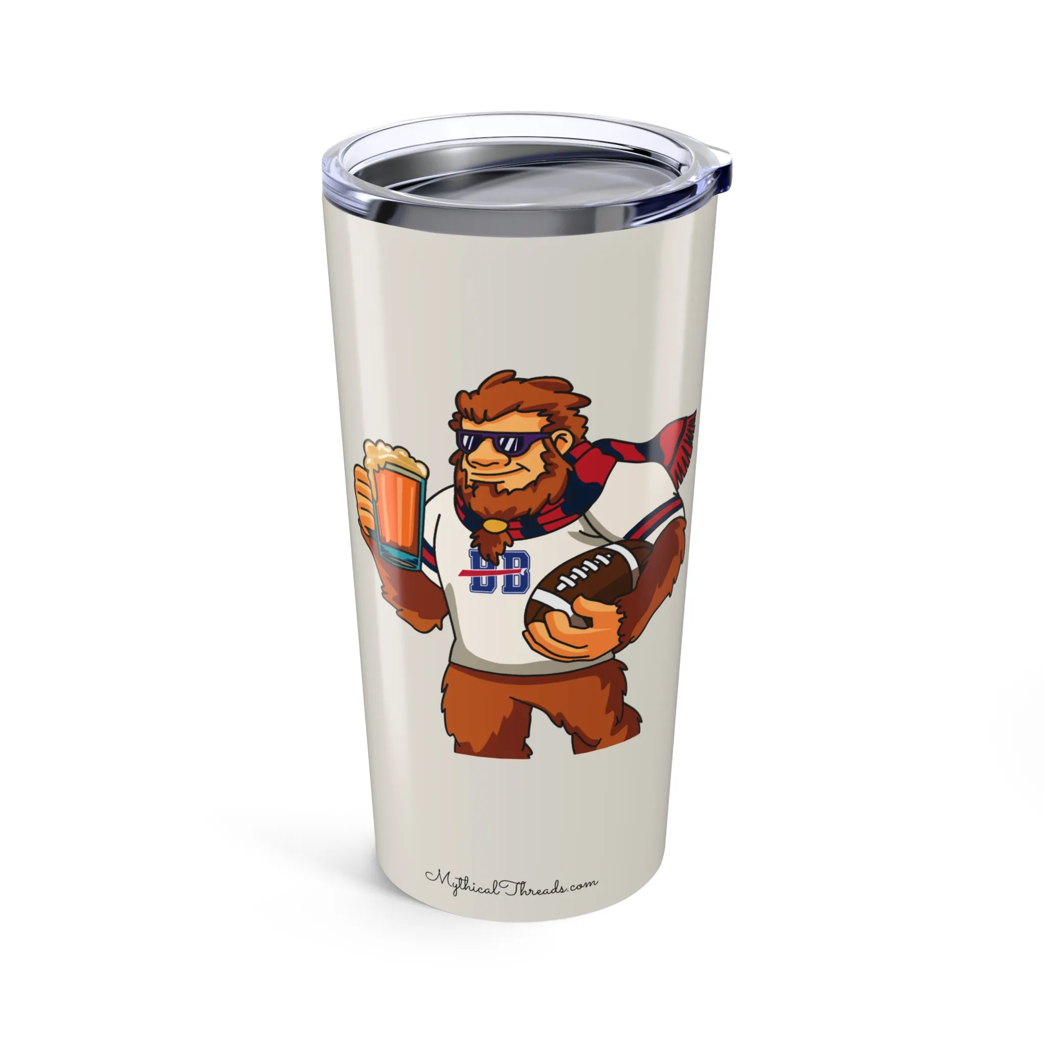 Buffalo Bills warm stone 20oz tumbler front