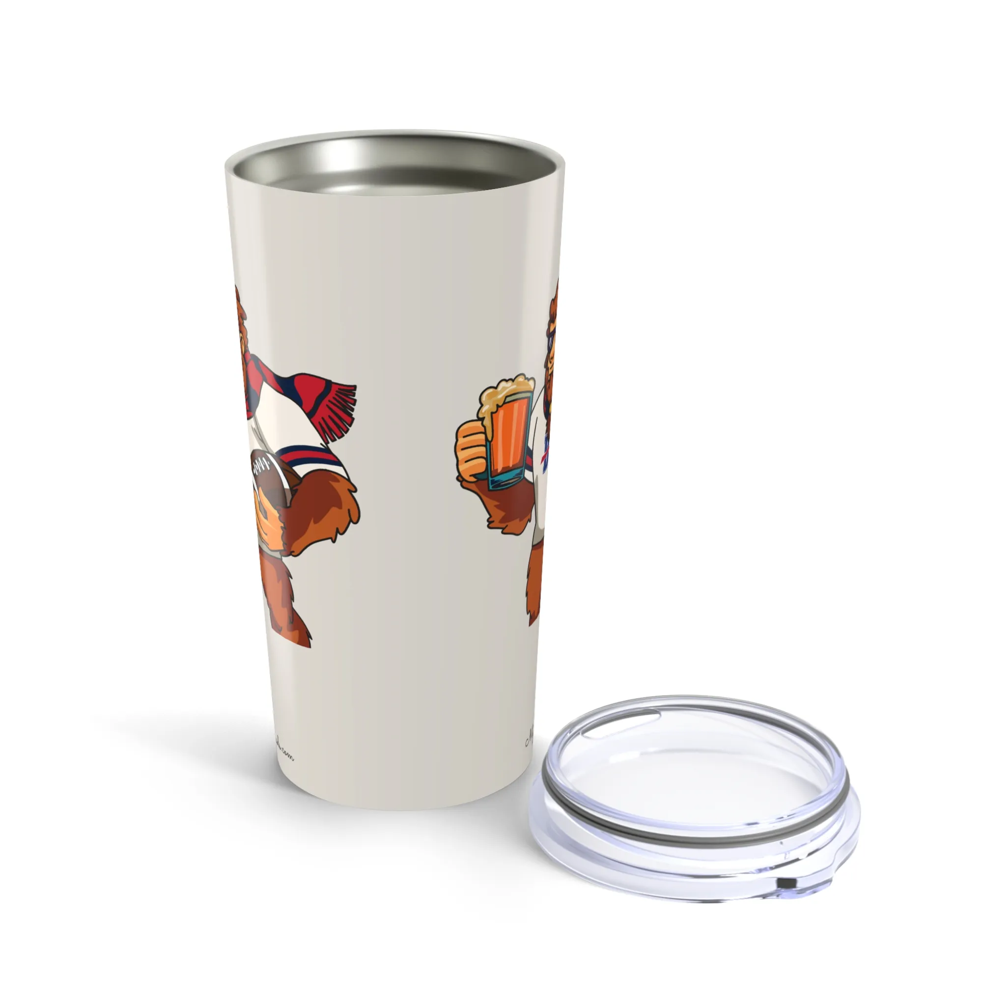 Buffalo Bills warm stone 20oz tumbler top