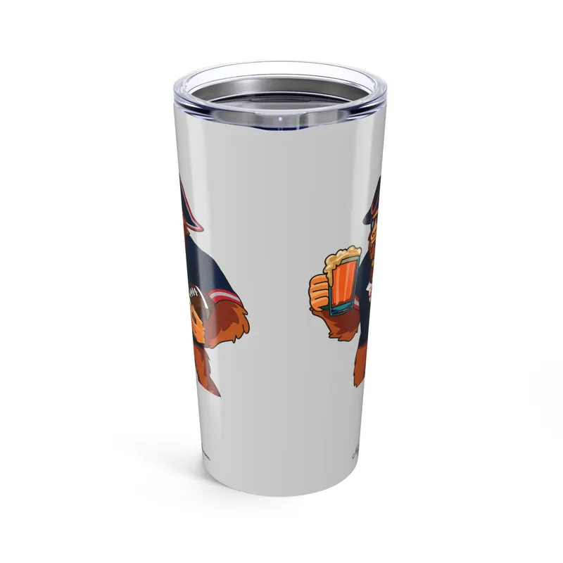 Patriots Silver 20oz tumbler side