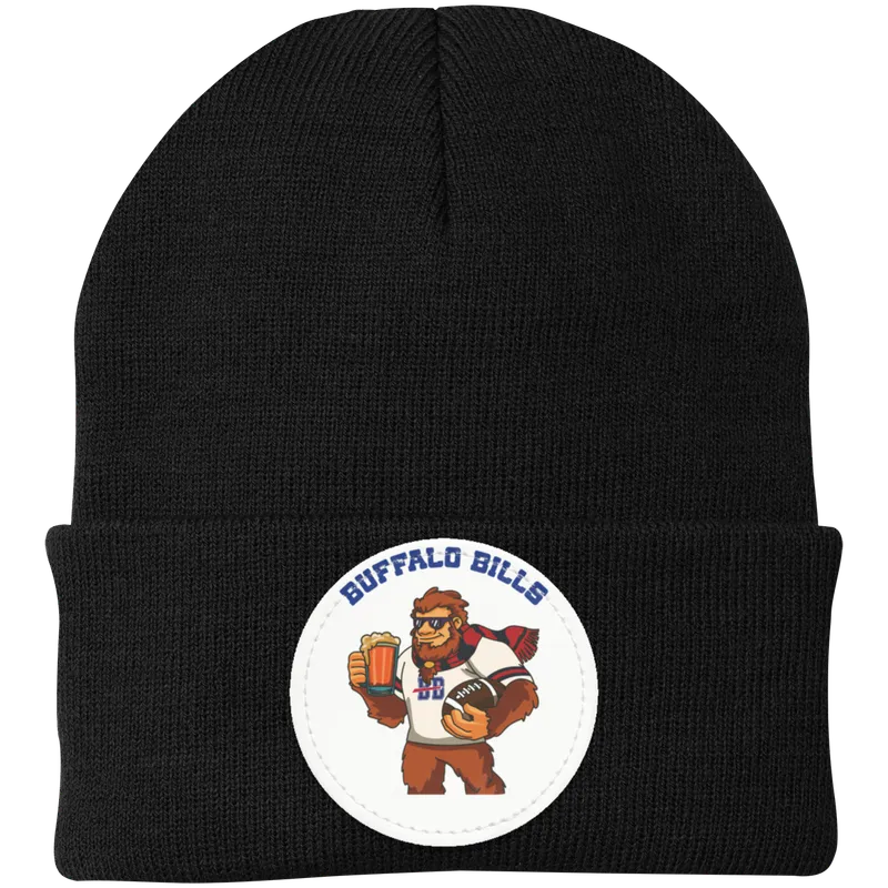 Buffalo Bills black knit beanie Sasquatch Sunday graphic