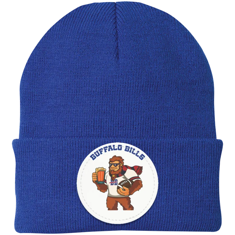 Buffalo Bills blue knit beanie Sasquatch Sunday graphic