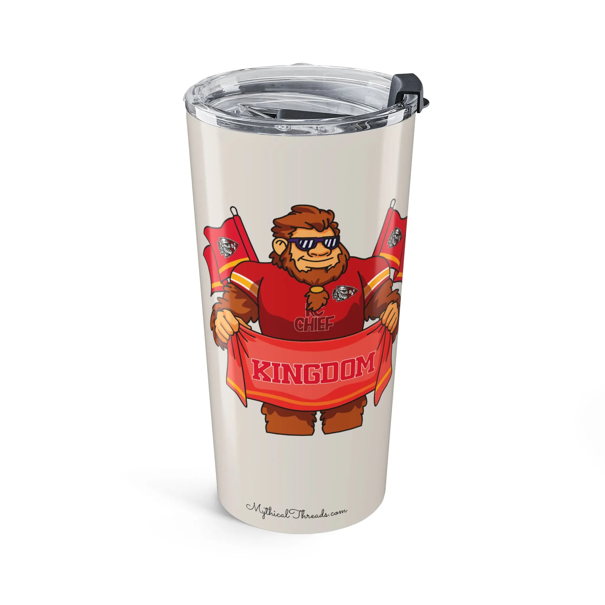 Kansas City Chiefs sand 20oz tumbler front
