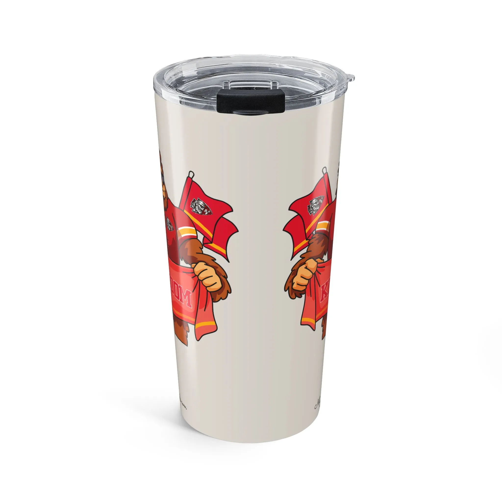 Kansas City Chiefs sand 20oz tumbler side