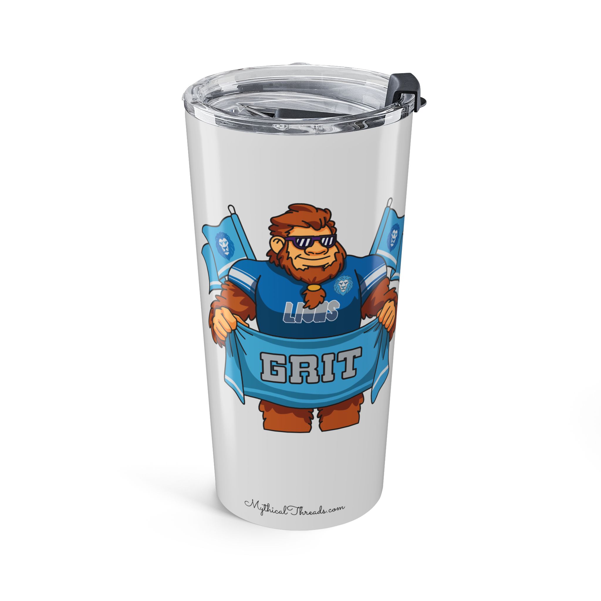 Lions Grey 20oz tumbler front