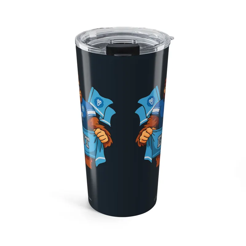 Lions Steel Navy 20oz tumbler side