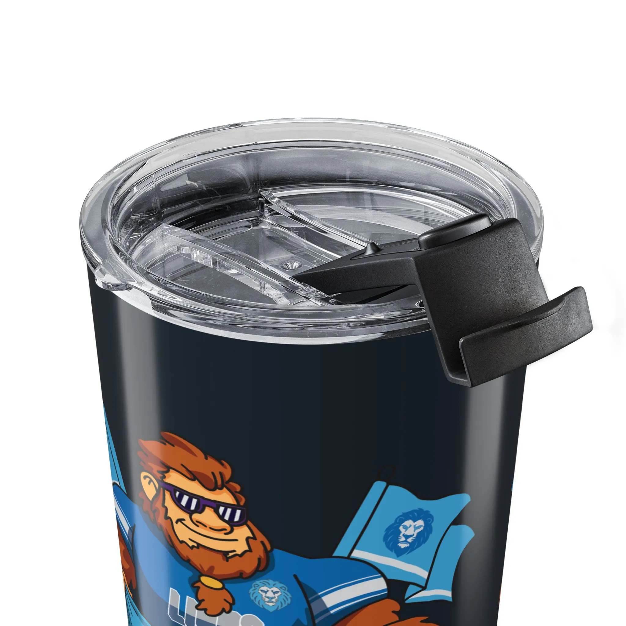 Lions Steel Navy 20oz tumbler top