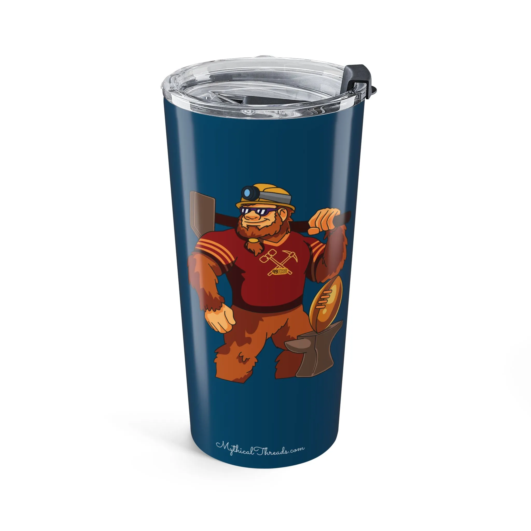 49ers Teal Blue 20oz tumbler front